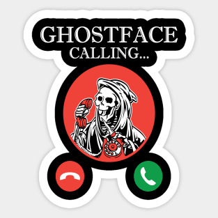 Ghostface Calling Halloween Funny Sticker